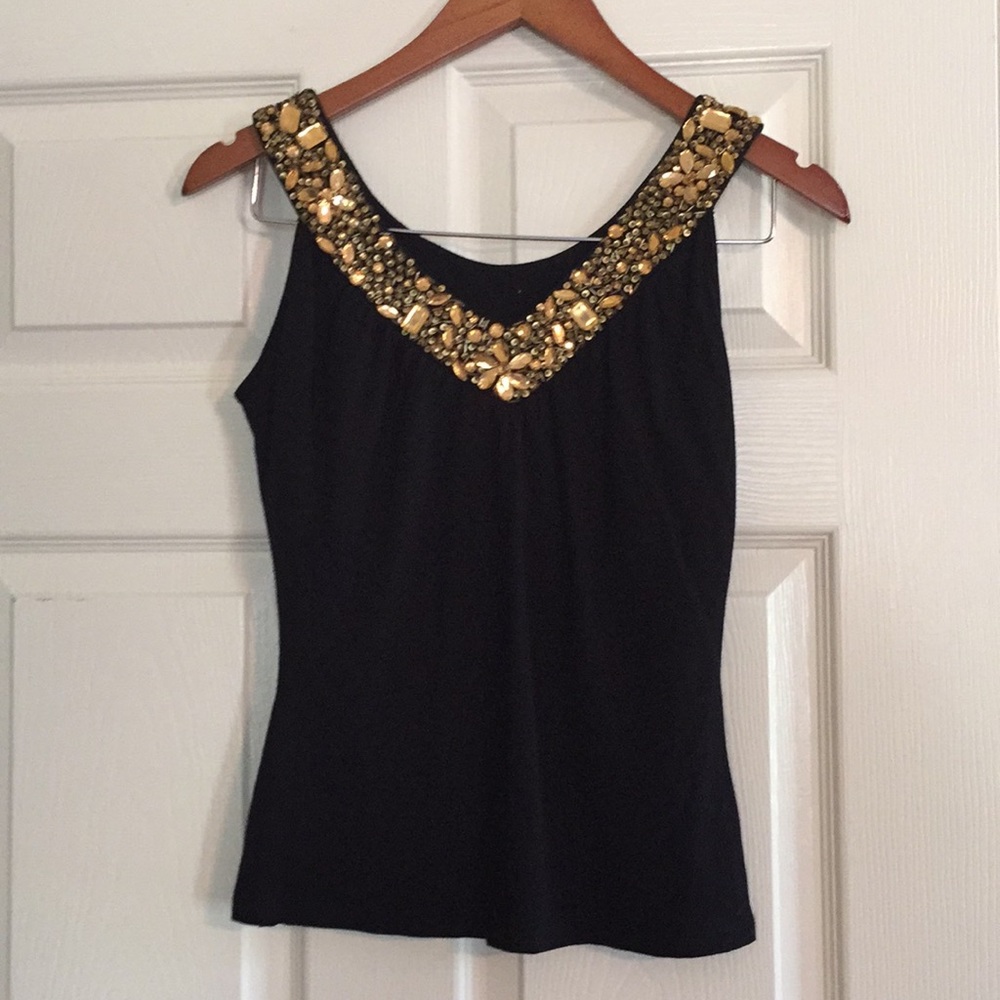 Inc international sequined and bejeweled top